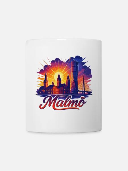 Malmö Stadt Schweden cool episch Geschenk - Mugg - vit