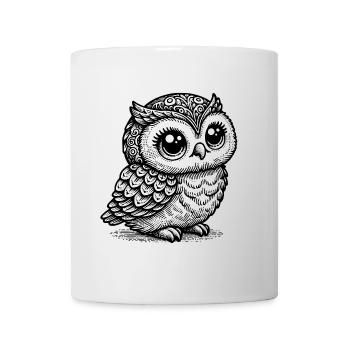 Mystic Owl – Black Animal Silhouette - Mug - white - Front