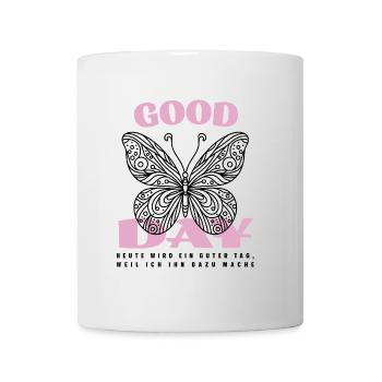 Good Day with Butterfly – Positive Design - Mug - white - Front