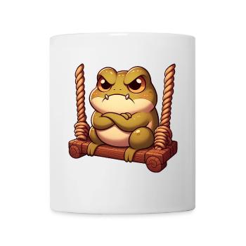 Mürrischer Frosch Kröte Schaukeln Genervt Angry - Tasse - Weiß - Vorne