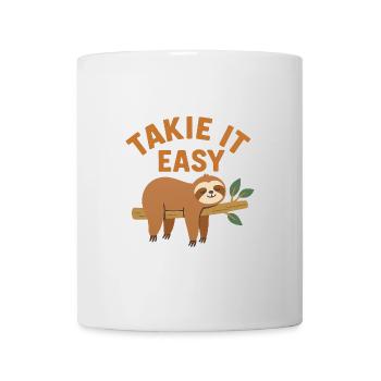 Take It Easy – Entspann dich wie ein Faultier - Tasse - Weiß - Vorne