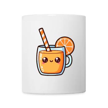 Kawaii Citrus Juice Mug Design - Mug - white - Front