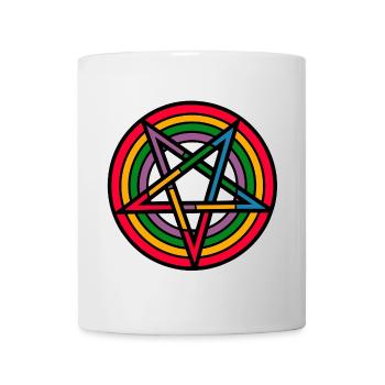 Rainbowpentagram - Tasse - Weiß - Vorne