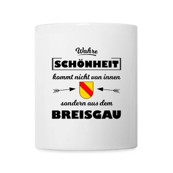 Coat of arms with red diagonal bar on yellow - Mug - white - Front