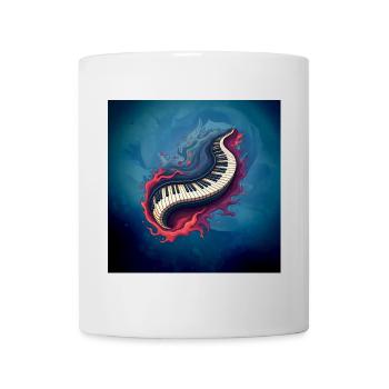 La musique en mouvement, le piano se courbe. - Mug blanc - blanc - Devant