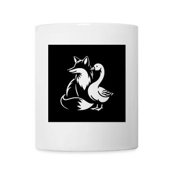 Fox and goose in friendship - Mug - white - Front