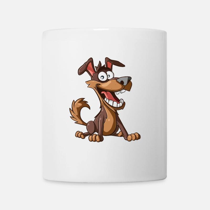 Cheerful Cartoon Dog - Mug - white