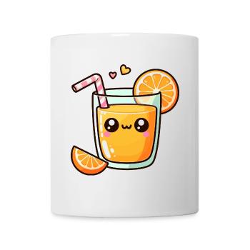 Kawaii Citrus Juice Illustration - Mug - white - Front