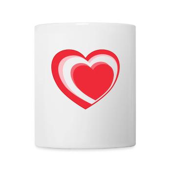 Rot-Weiß-Rotes Herz - Tasse - Weiß - Vorne