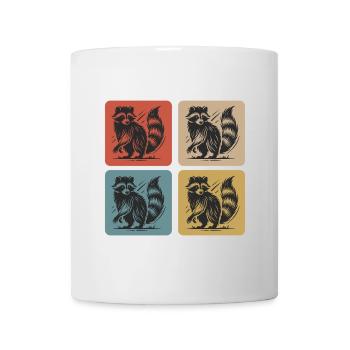 Stylish raccoon retro design - Mug - white - Front