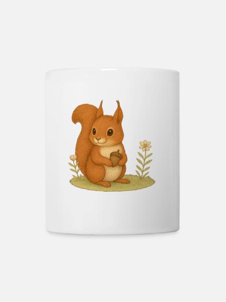 Nordischer Wald - Eichhörnchen - Tasse - Weiß