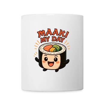 Maaki My Day – Chemise Sushi Maki Drôle en Manga - Mug blanc - blanc - Devant