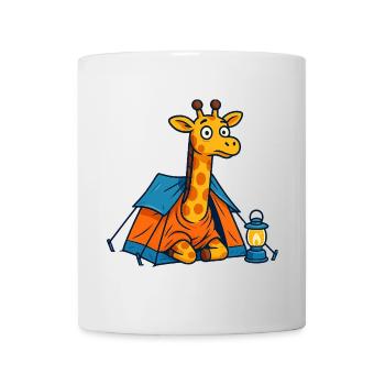 Cartoon Giraffe Camping Design - Tasse - Weiß - Vorne