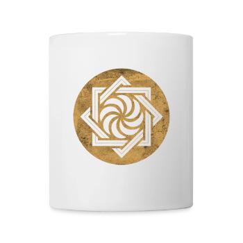 Arevakhach, armenisches Symbol - goldener Kreis - Tasse - Weiß - Vorne