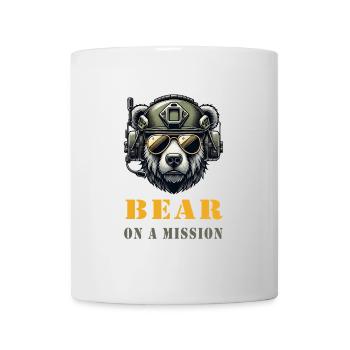 Bear in Mission / Military Design - Mug - white - Front