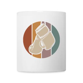 retro Boxhandschuhe als Logo - vintage Boxsymbol - Tasse - Weiß - Vorne
