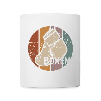 Boxen Retro Design – Vintage Boxhandschuhe - Tasse - Weiß - Vorne