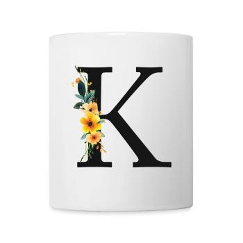 K Monogram, Floral, Personalizable - Mug - white - Front