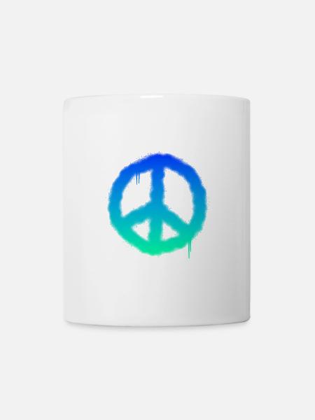 Das Graffiti Friedenszeichen - Tasse - Weiß