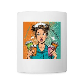 Chaos im Dienst. Ruhe im Kaffee. - Tasse - Weiß - Vorne