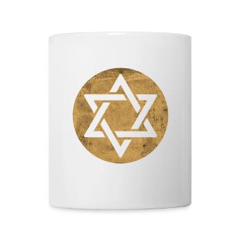 Star of David in golden circle - Mug - white - Front