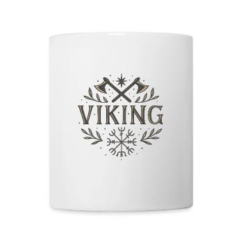 Symbole viking avec haches et Vegvisir - Mug blanc - blanc - Devant