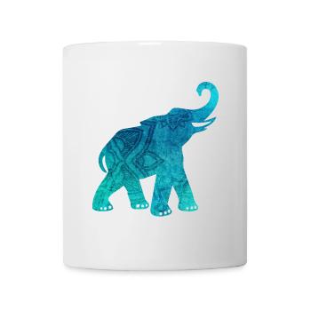 Mandala Namaste Elefant Yoga Indien Meditation om - Tasse - Weiß - Vorne