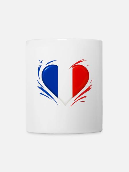 Amour Coeur battant - Drapeau français - Mug blanc - blanc