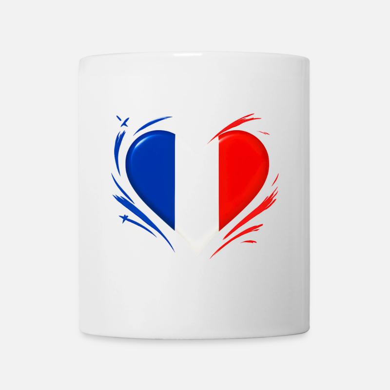 Amour Coeur battant - Drapeau français - Mug blanc - blanc