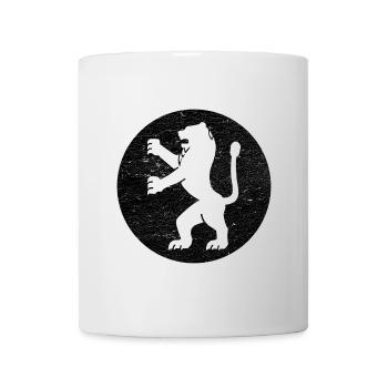 Lion de Juda dans cercle noir - Mug blanc - blanc - Devant
