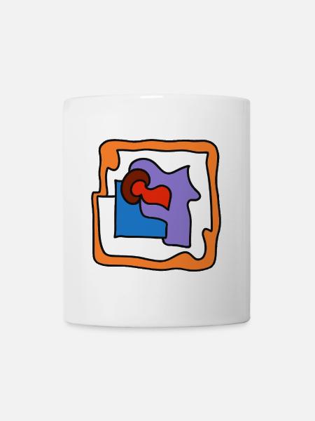 Farbige Rahmenherz Kollage - Tasse - Weiß