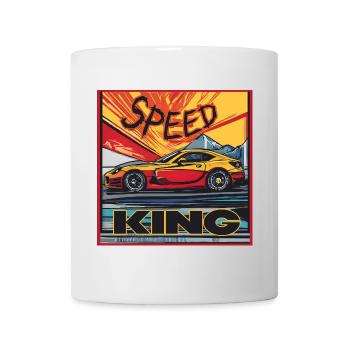 Speed King – yellow sports car - Mug - white - Front
