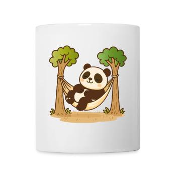 Panda in Hammock – Relaxed Animal Motif - Mug - white - Front