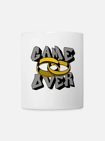 GameOver Ringe Liebesfinale - Tasse - Weiß