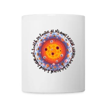 Noyau cellulaire néon : Art biotechnologique - Mug blanc - blanc - Devant