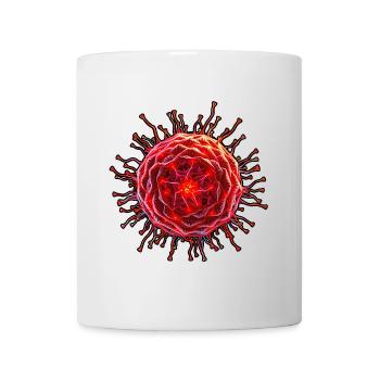 Red neon flower circle - Mug - white - Front