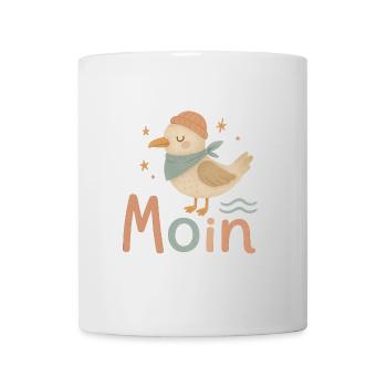 Moin Möwe – Nordsee Küstenkind Design - Tasse - Weiß - Vorne