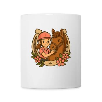 Petite cavalière et son cheval mignon - Mug blanc - blanc - Devant