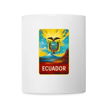 Ecuador - Farbenfrohes Emblem - Tasse - Weiß - Vorne