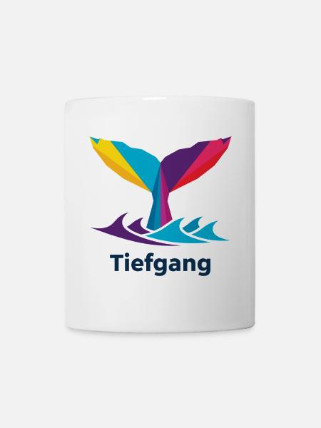 Abstract colorful whale fin with "draught" - Mug - white