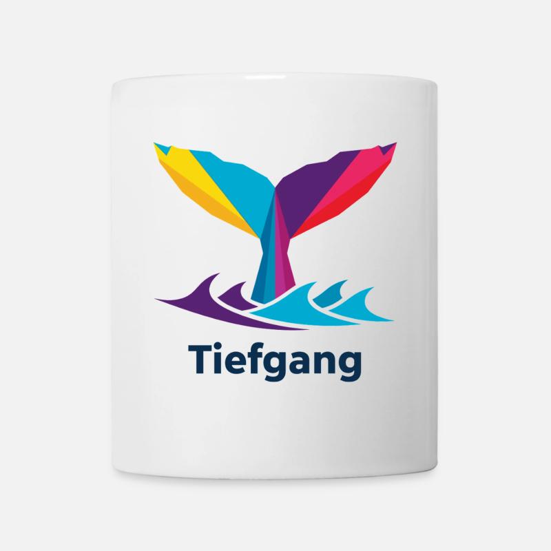 Abstract colorful whale fin with "draught" - Mug - white