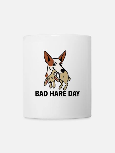 Bad Hare Day mit Podenco - Tasse - Weiß