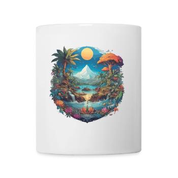 Mystical mountain and river landscape - Mug - white - Front