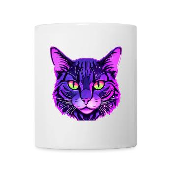 Katzen Portrait in Neonfarben  - Tasse - Weiß - Vorne