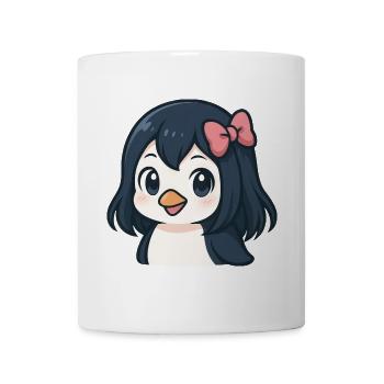 Kawaii Pinguin Kopf Anime Stil Portraits - Tasse - Weiß - Vorne