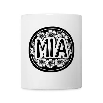 Mia Chemise Design avec des fleurs - Mug blanc - blanc - Devant