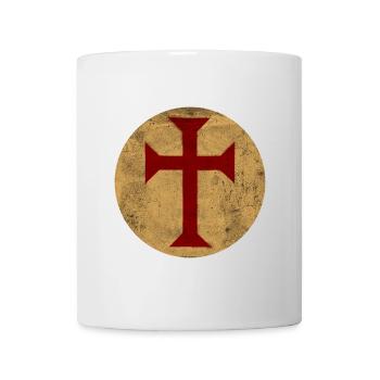 Croix des templiers dans cercle doré - Mug blanc - blanc - Devant