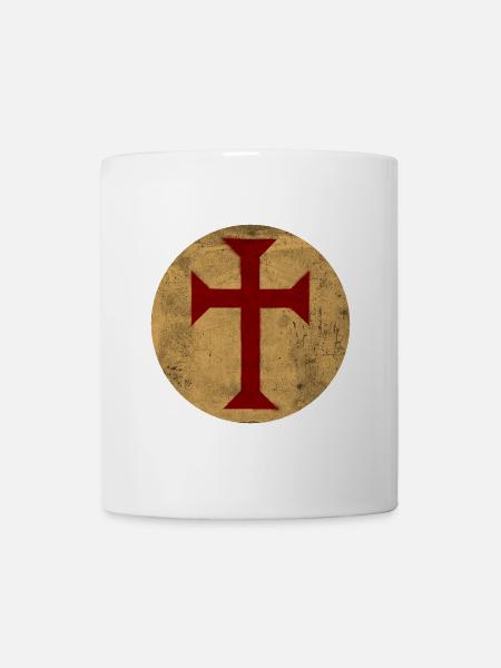 Templar Cross in Golden Circle - Mug - white