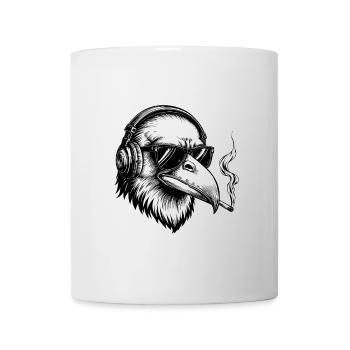 Crow with Cigarette – Gothic Crow Tattoo Style - Mug - white - Front