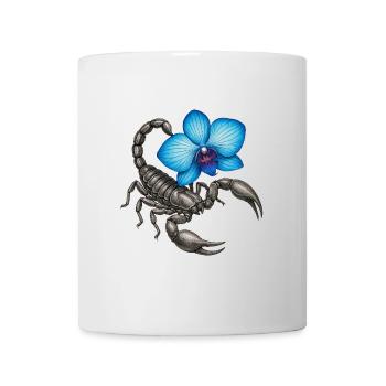 Skorpion mit blauer Orchidee - Tasse - Weiß - Vorne